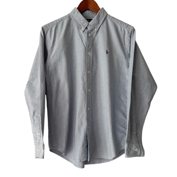 Polo Ralph Lauren Boy kids Oxford blue button down chambray logo shirt Sz 20 - Picture 3 of 7